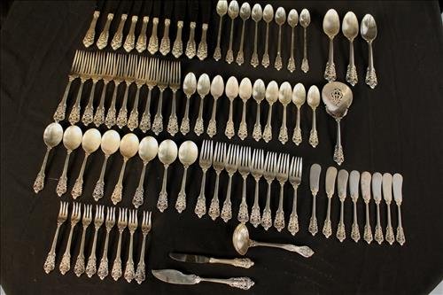 76 piece sterling silver flatware by Wallace (1 of 5)