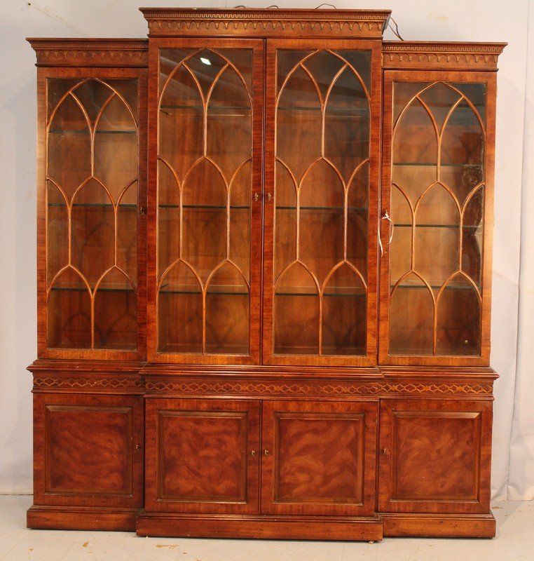 Large mahogany contemporary breakfront (1 of 4)