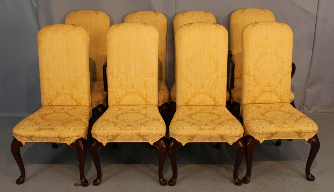 Set of 8 mahogany queen Anne dining chairs (1 of 3)