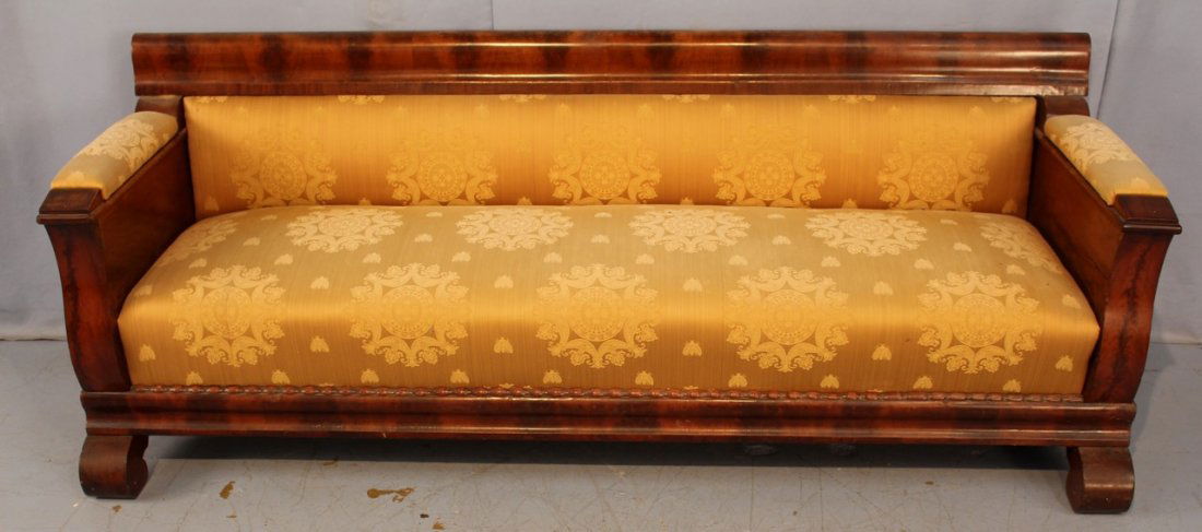 Early Empire sofa with gold upholstery, 30 in. T. (1 of 3)
