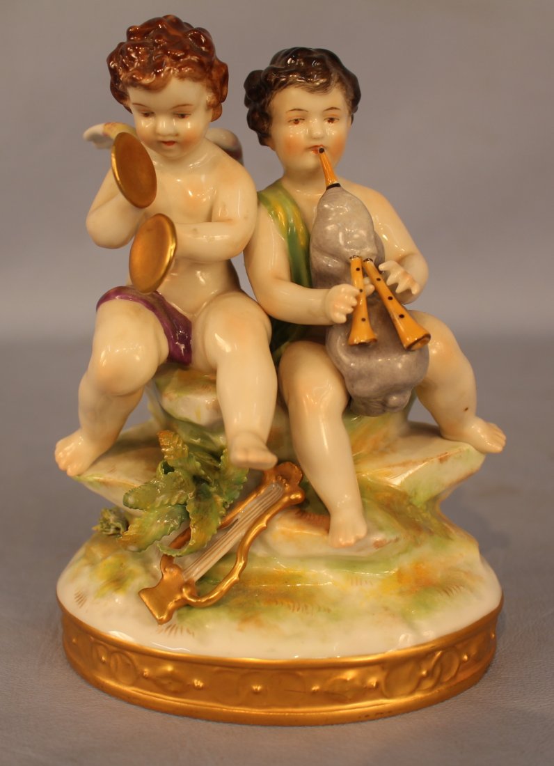 Capi de Monte cherubs, 6 in. T, 5 in. W, 54 in. D. (1 of 2)