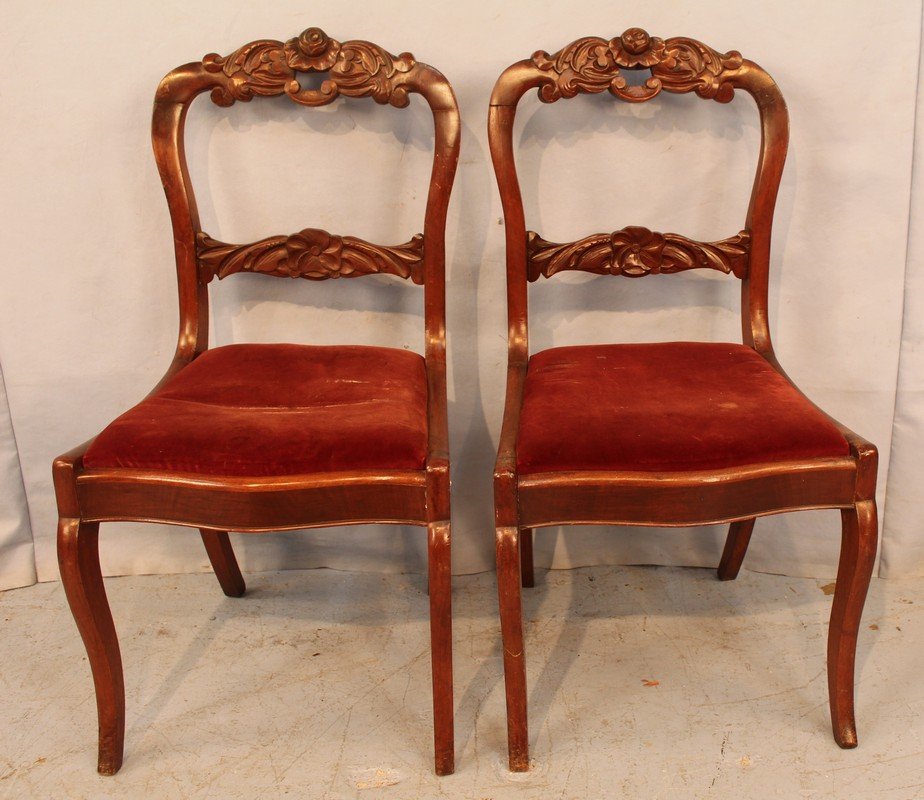 Pair Victorian ballroom chairs (1 of 2)