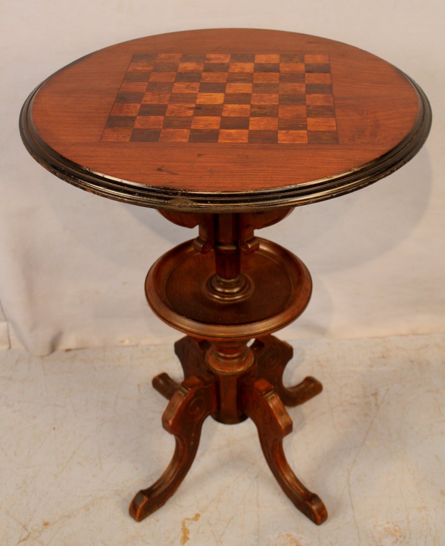 Walnut Victorian checkerboard table (1 of 2)