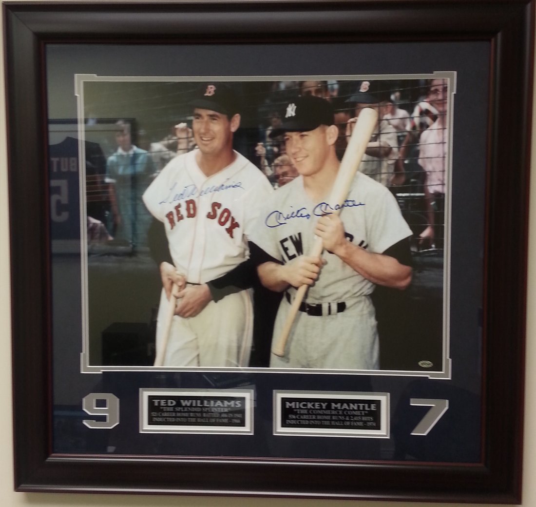 Mickey Mantle and Ted Williams signed photo: Mickey Mantle and Ted Williams signed photo framed in premium frame in excellent condition.