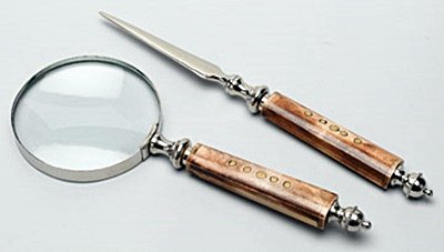 MAGNIFING GLASS & LTR OPENER BONE (52520): Collectibles, Magnifying Glass & Letter Opener Dimensions : 10.00H 4.00W .75D