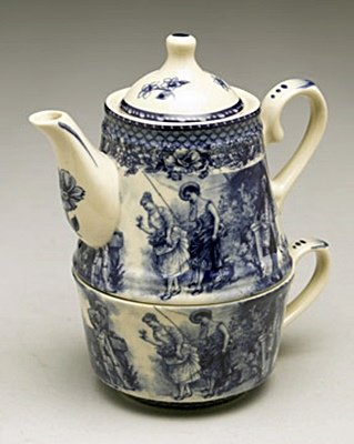 Tea For One (56048): Porcelain, Transferware Dimensions : 6.50H 6.00W 4.00D
