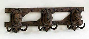 Horse coat rack (35702): Cast Iron, Wall Décor Dimensions : 4.50H 15.00W 1.00D