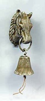 Horse dinner bell - white (35689): Cast Iron, Bell Dimensions : 12.00H 4.00W 4.50D