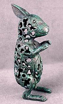 Cast Iron Rabbit Lantern (13657): Cast Iron, Lanterns & Candle Holders