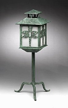 Dragonfly Lantern (13947): Cast Iron, Lanterns & Candle Holders Dimensions : 26.00H 8.00W 8.00D
