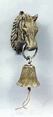 Horse dinner bell - white (35689): Cast Iron, Bell Dimensions : 12.00H 4.00W 4.50D