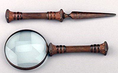 MAGNIFYING GLASS & LTR OPENER BRWN (52510): Collectibles, Magnifying Glass Dimensions : 9.50H 4.00W 1.00D