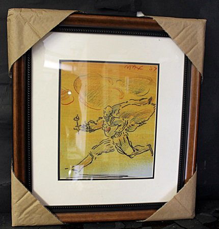 Peter Max Lithograph: Framed, Lithograph, Signed by the artist, Approximately 20 x 17 In.