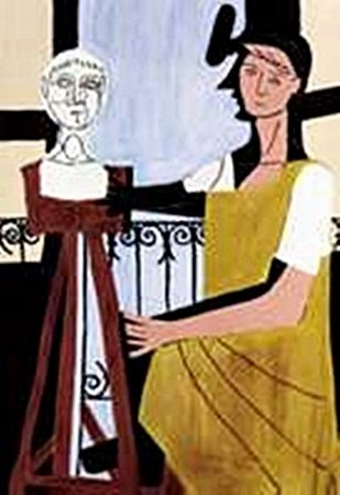 Woman with Sculpture-Collection Domaine Picasso: Signed from the Collection Domaine Picasso, We can have it framed at an additional cost email us before the auction is over.