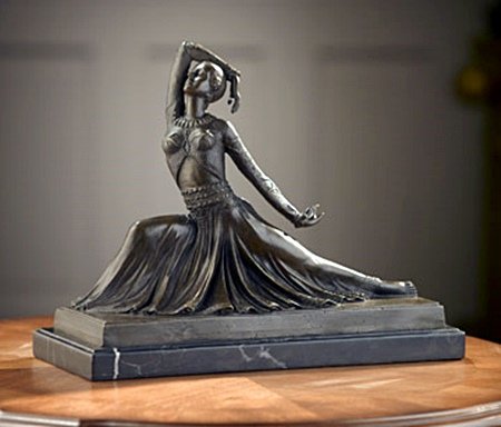 ART DECO DANCER (26710): Bronze Sculpture, Dimensions : 11.50H 15.00W 5.50D
