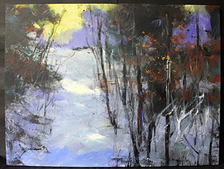 "Winter Color" By Michael Schofield (103EF): Original, Acrylic Paint on Canvas, Signed by the artist, Approximately 18 x 24 In.