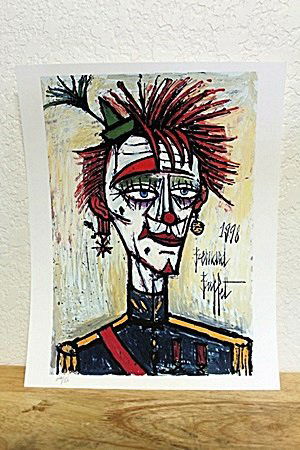 "Happy" BY Bernard Buffet. (CC): Amazing Lithograph By Bernard Buffet. The French painter and graphic artist Bernard Buffet was born in Paris on July 10, 1929. The numerous self-portraits play an important role in his oeuvre. Besides