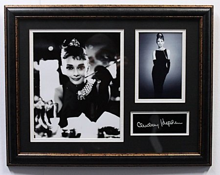 Audrey With Autograph - LA90: Audrey With Autograph; Approx 14X18 in. Custom Framed Memorabilia!!