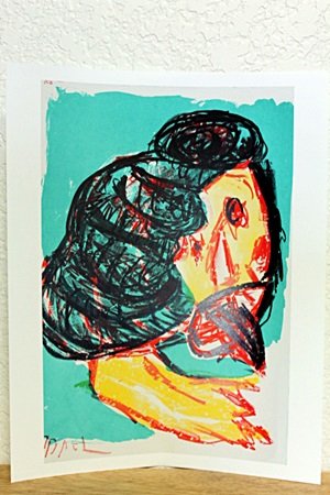 (ONE CENT LIFE portfolio) By Karel Appel (CC): Limited Edition Lithograph By Karel Appel. Born Karel Christian Appel, April 25, 1921, in Amsterdam, The Netherlands; died of a heart ailment, May 3, 2006, in Zurich, Switzerland. Artist. Expressionis