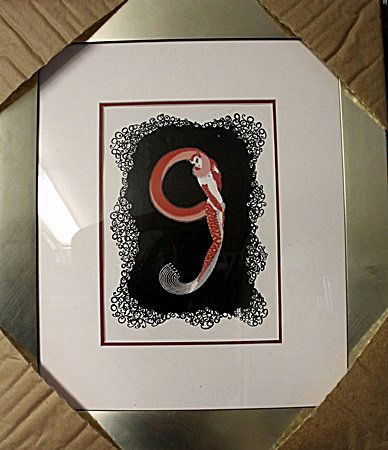 "Number 9" Lithograph By Erte (N): By Erte; Lithograph out of the book; Approx 23x20 in.