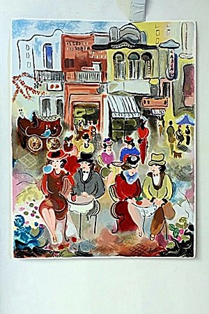 "Buenos Aires II ( Caminito)" By Artist Zule.(BO): Hand Signed Serigraph By Artist Zule. Zule's feet (or should we say brushes) are firmly rooted in Buenos Aires, Argentina from 1925 through the 1930's. The energy, romance and excitement of life in ��