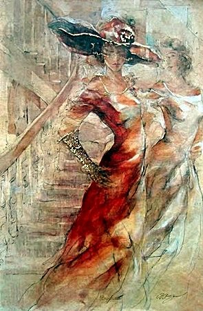 Gary Benfield S/N LE Seriolithograph "Elegance" Sensual: Gary Benfield S/N LE Seriolithograph "Elegance" Sensual woman scene art Limited Edition Seriolithograph entitled "ELEGANCE" by Gary Benfield. This is HAND-SIGNED IN GOLD and is a numbered limited edit