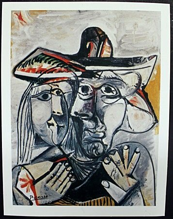 "Kissing Faces" By Pablo Picasso: Limited Edition Lithograph, Approximately 13 1/2 x 10 In.
