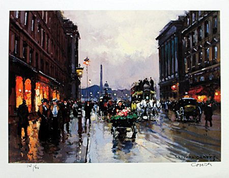 Lithograph By Edouard Cortes.: Lithograph By Edouard Cortes. Signed by Artist, Limited Edition, size approx. 9 x 11 in.