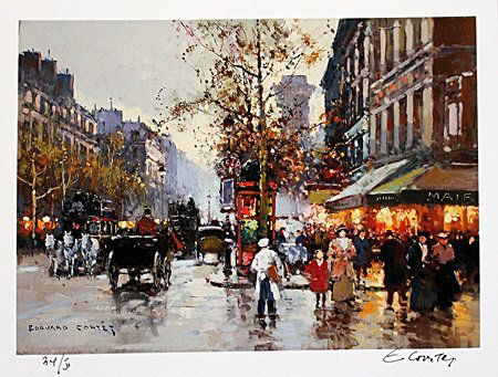 Lithograph By Edouard Cortes.: Lithograph By Edouard Cortes. Limited Edition, size approx. 8 x 11 in.