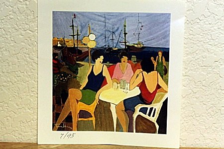 "3 Woman Lounging" Limited Edition BY Tarkay. (CC): Limited Edition By Itzchak Tarkay. Itzchak Tarkay was born in 1935 in Subotica on the Yugoslav-Hungarian border. Towards the end of World War II, Tarkay was sent with his family to the Mathausen conce