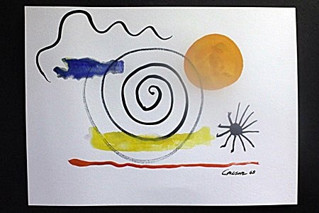 Original Watercolor Painting By Alexander Calder: Original Watercolor Painting, Signed by the artist, Approximately 11" x 15" In.