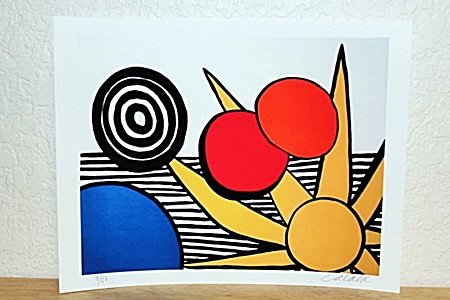 " The Sun " By Calder. (CC): Unique Limited Edition By Calder. Alexander Calder was born on July 22, 1898 in Lawnton, Pa. He attended the Art Students League, where he was influenced by artists of the Ash Can school. In 1926 he m