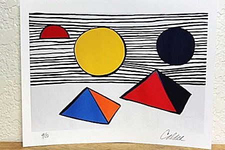 " Pyramids " By Calder. (CC): Unique Limited Edition By Calder. Alexander Calder was born on July 22, 1898 in Lawnton, Pa. He attended the Art Students League, where he was influenced by artists of the Ash Can school. In 1926 he m