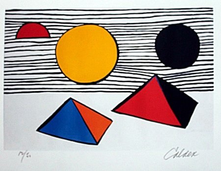 Lithograph By Alexander Calder.: Lithograph By Alexander Calder. Signed by Artist, Limited Edition, size approx. 8 1/2 x 11 in.