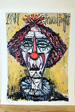 "Red Head Clown" By Bernard Buffet. (CC): Amazing Lithograph By Bernard Buffet. The French painter and graphic artist Bernard Buffet was born in Paris on July 10, 1929. The numerous self-portraits play an important role in his oeuvre. Besides