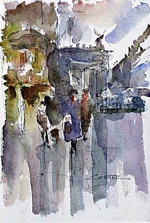 Water Color Drawing By Edouard Cortes.: Water Color Drawing By Edouard Cortes. size approx. 11 x 8 in.