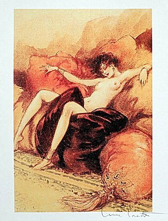 Lithograph By Louis Icart.: Lithograph By Louis Icart. Size approx. 11 x 8 1/2 in.