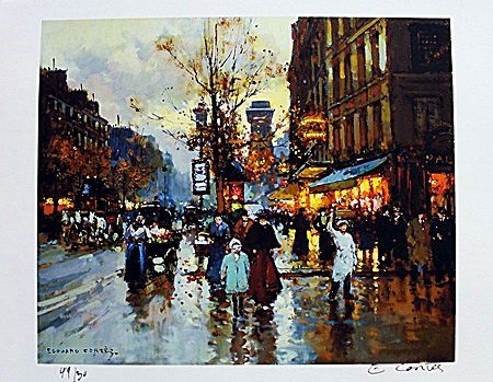 Lithograph By Edouard Cortes.: Lithograph By Edouard Cortes. Signed by Artist, Limited Edition, size approx. 9 x 11 in.