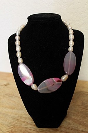 Pink Tourmaline/ White Baroque Pearl Necklace: Pink Tourmaline/ White Baroque Pearl Necklace All Natural 1600cts. 18" 6mm pearls approx.