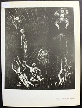 "Spiders Web - 1943" By Edvard Munch: Lithograph Out of the Book, Approximately 10 1/2" x 7 3/4" In.
