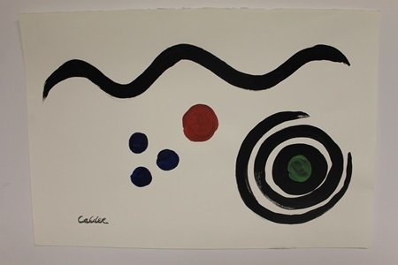 "Balance" By Alexander Calder: Original, Mixed Media on Paper, Signed by the artist, Approximately 15 x 22 In.