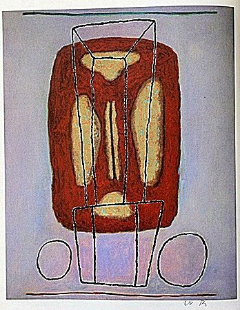 Lithograph by artist William Brice (61WB): Lithograph in the manner of William Brice bearing the signature, titled "Untitled" comes with certificate of authenticity, framing available at an additional charge.