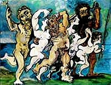 Silenus dancing in company-Collection Domaine Picasso: Signed from the Collection Domaine Picasso, We can have it framed at an additional cost email us before the auction is over.
