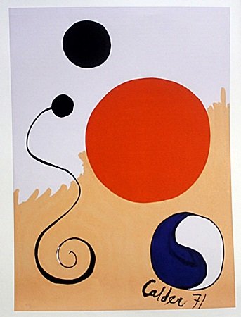 Lithograph by Alexander Calder: Lithograph by Alexander Calder, Plate Signed, Size Approx. 11 x 14 In.