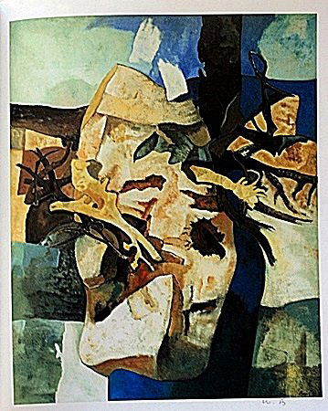 Lithograph by artist William Brice (10WB): Lithograph in the manner of William Brice bearing the signature, titled "Land Fracture" comes with certificate of authenticity, framing available at an additional charge.