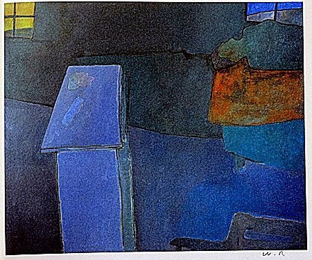 Lithograph by artist William Brice (12WB): Lithograph in the manner of William Brice bearing the signature, titled "Untitled" comes with certificate of authenticity, framing available at an additional charge.