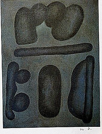 Lithograph by artist William Brice (24WB): Lithograph in the manner of William Brice bearing the signature, titled "Untitled" comes with certificate of authenticity, framing available at an additional charge.