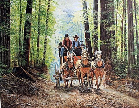 "Horse Carriage" Lithograph By David Smith: Lithograph, Signed by the artist, Approximately 20" x 24" In.