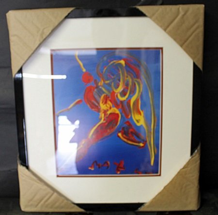 Peter Max Lithograph: Framed, Lithograph, Signed by the artist, In the plate out of the book; Approximately 15 x 16 1/2 In.