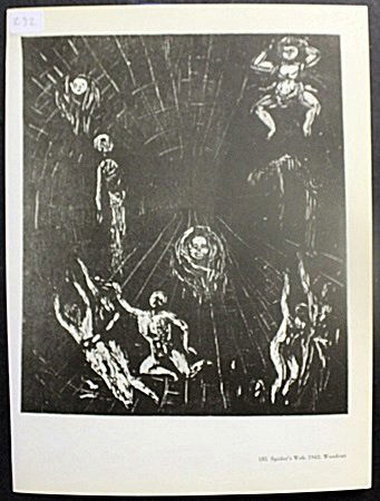 "Spiders Web - 1943" By Edvard Munch: Lithograph Out of the Book, Approximately 10 1/2" x 7 3/4" In.